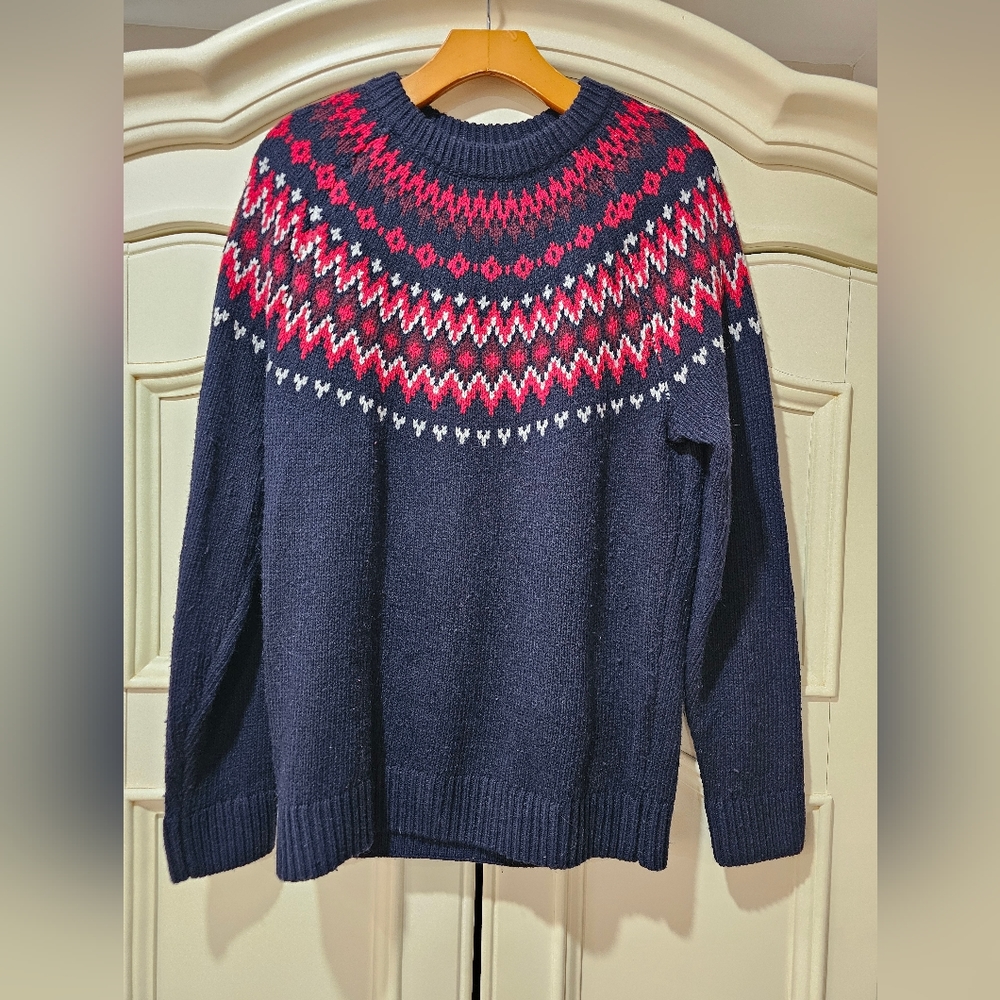 Abercrombie & Fitch S Wool Blend Fair Isle Sweater Ski Preppy Y2K Unisex Style